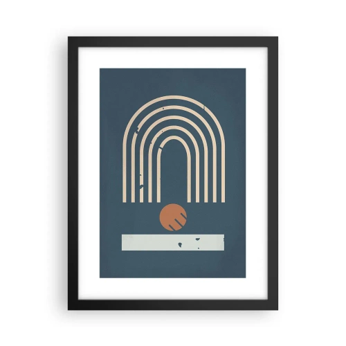 Poster in einem schwarzem Rahmen - Geometrie auf dem Granatapfel - 30x40 cm