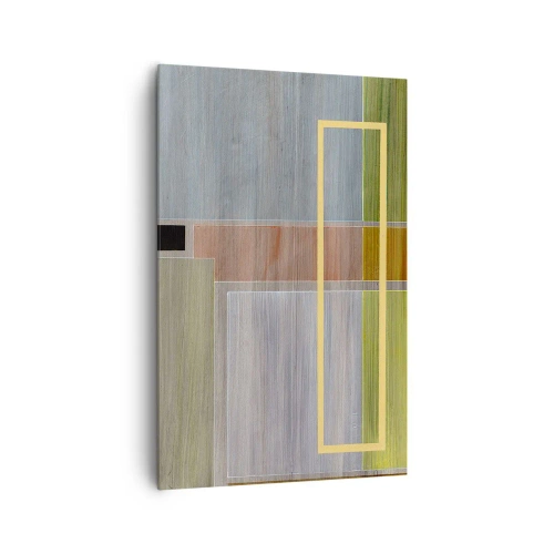 Bild auf Leinwand - Leinwandbild - Geometrische Komposition in Pastellfarben mit Rechtecken - 80x120cm - Einfach und ruhig - Moderne Wanddekoration für Wohnzimmer und Schlafzimmer ARTTOR