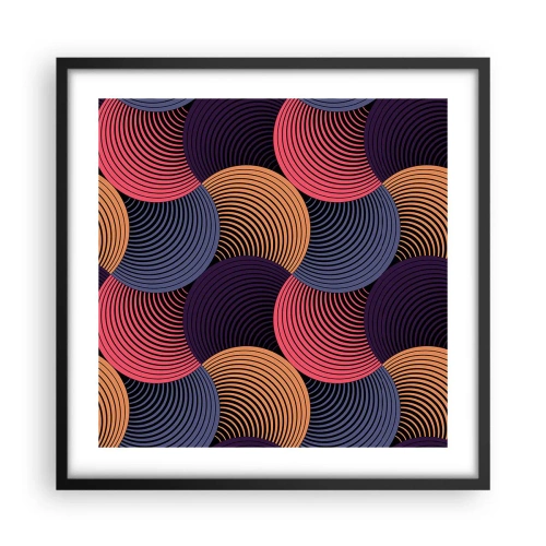 Poster in einem schwarzem Rahmen - Im kreisenden Rhythmus - 50x50 cm