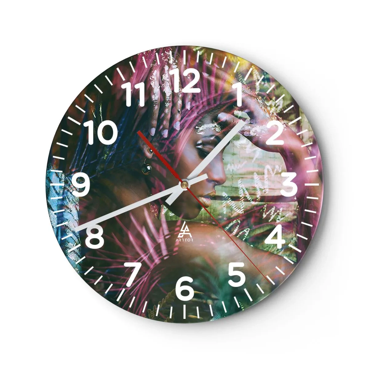 Wanduhr - Glasuhr - Mutter Natur im Dschungel - 30x30 cm