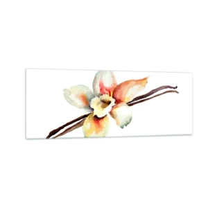 Glasbild - Bild auf glas - Aquarell-Blumenillustration in Pastellfarben - 140x50cm - Süße mit Farbe verschüttet - Moderne Wanddekoration für Wohnzimmer und Schlafzimmer ARTTOR