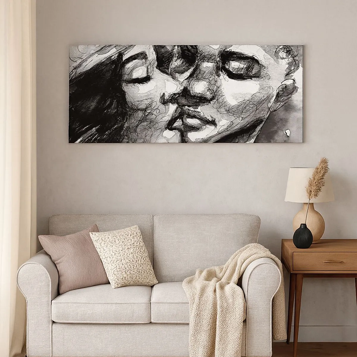 Bild auf Leinwand - Leinwandbild - Zärtlicher Moment - 100x40 cm