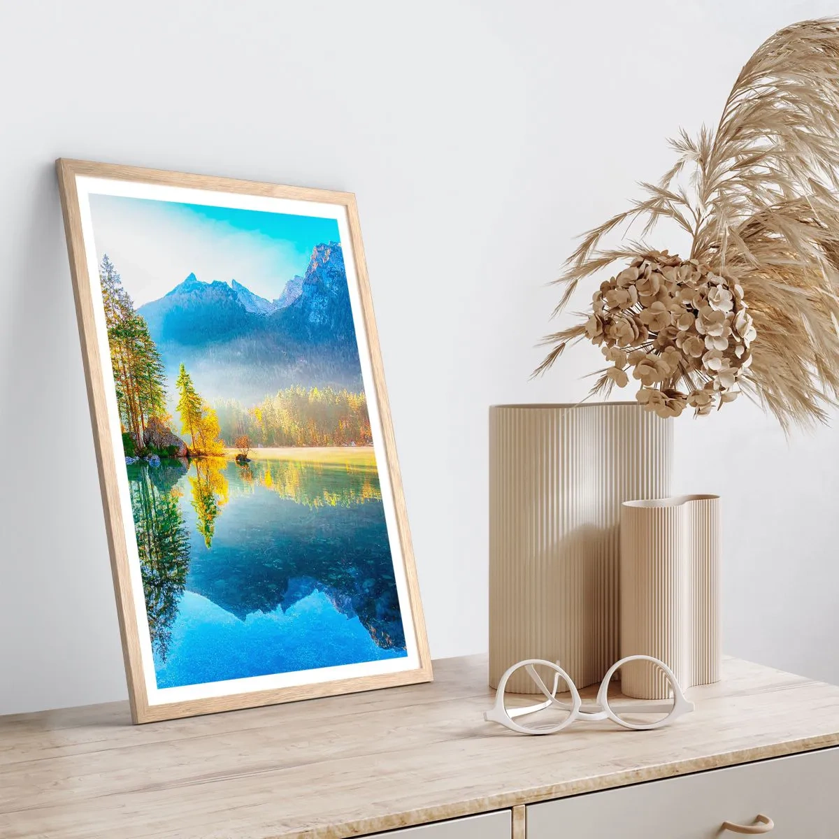 Poster in einem Rahmen aus heller Eiche - Majestät und Süße - 30x40 cm