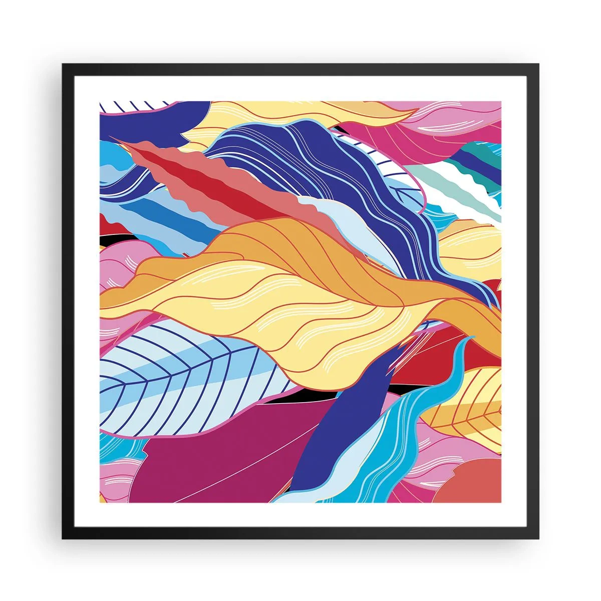 Poster in einem schwarzem Rahmen - Buntes Durcheinander - 60x60 cm