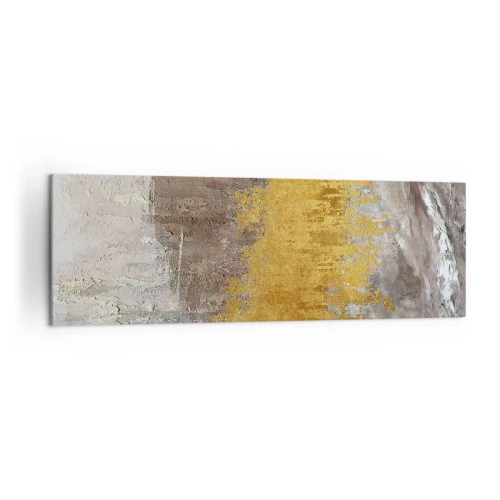 Bild auf Leinwand - Leinwandbild - Abstraktes Muster in Gold und Beige - 160x50cm - Goldene Explosion - Moderne Wanddekoration für Wohnzimmer und Schlafzimmer ARTTOR