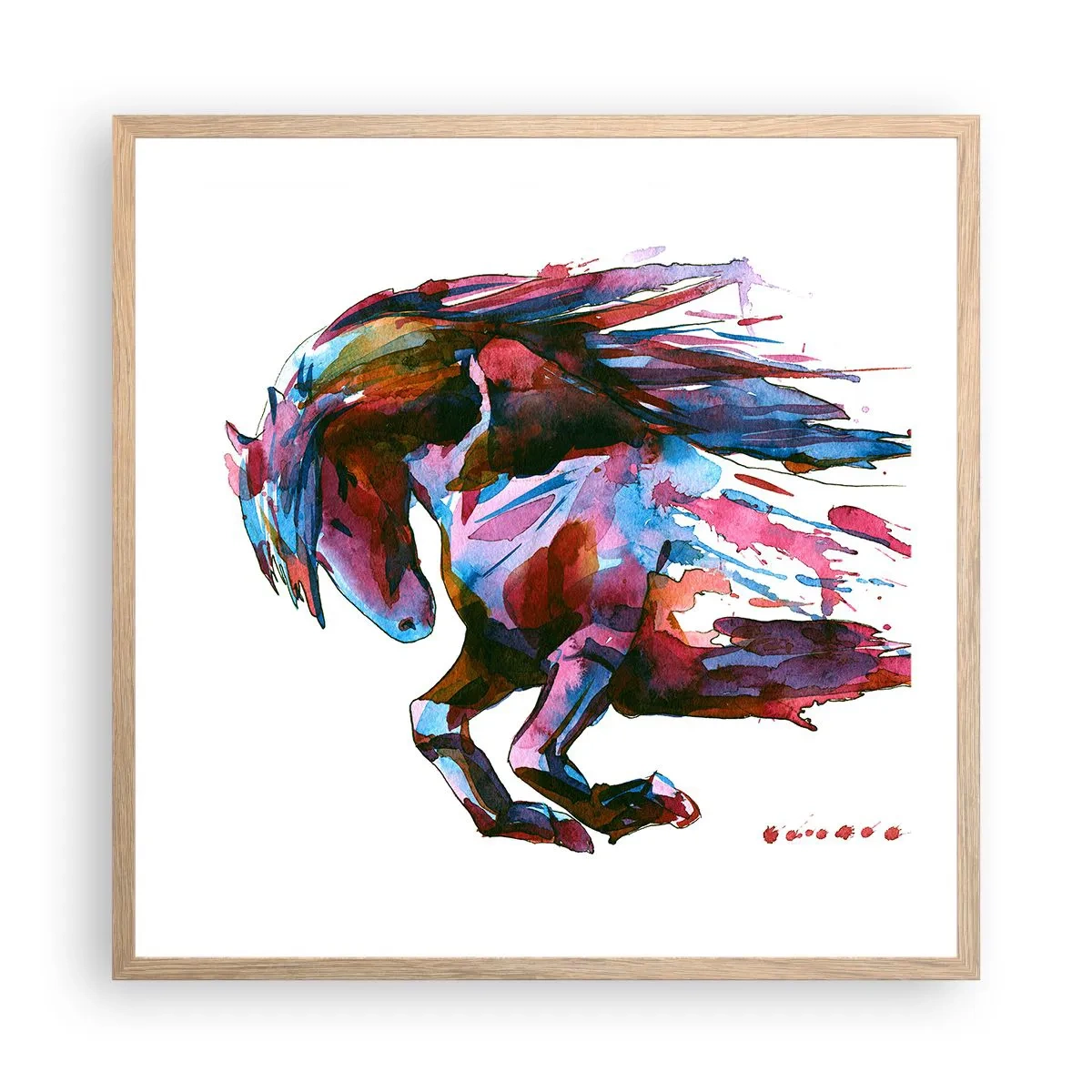 Poster in einem Rahmen aus heller Eiche - In Verzückung - 60x60 cm