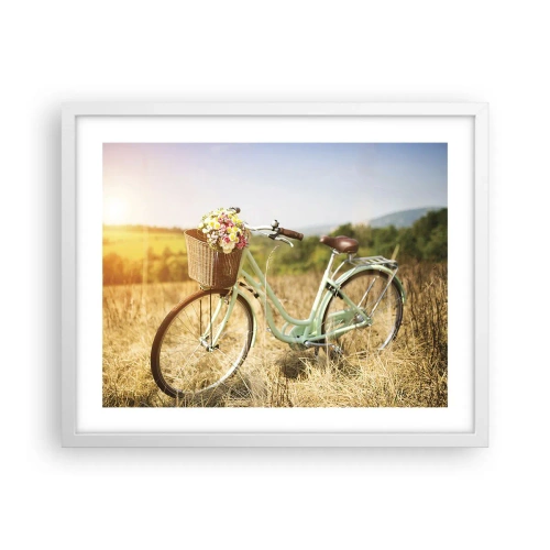 Poster in einem weißen Rahmen - Ich bleibe eine Weile hier - 50x40 cm