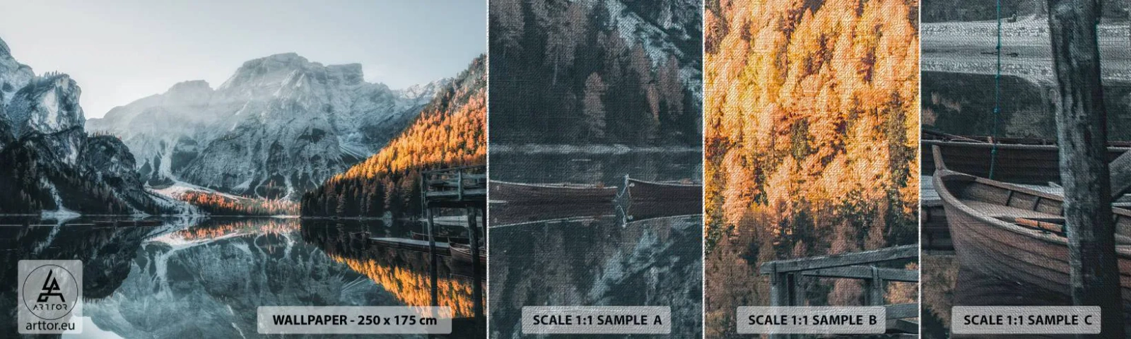 Fototapeten Muster Premium Canvas - Spiegellandschaft - Landschaft, Berge, See - 100x30 cm