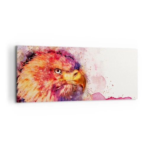 Bild auf Leinwand - Leinwandbild - Porträt eines Adlers in künstlerischen Aquarellfarben - 120x50cm - Du willst nicht wissen, woran ich denke - Moderne Wanddekoration für Wohnzimmer und Schlafzimmer ARTTOR