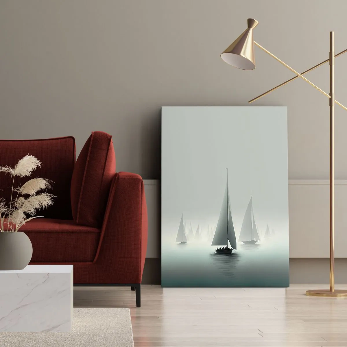 Bild auf Leinwand - Leinwandbild - Aus Nebel - 65x120 cm