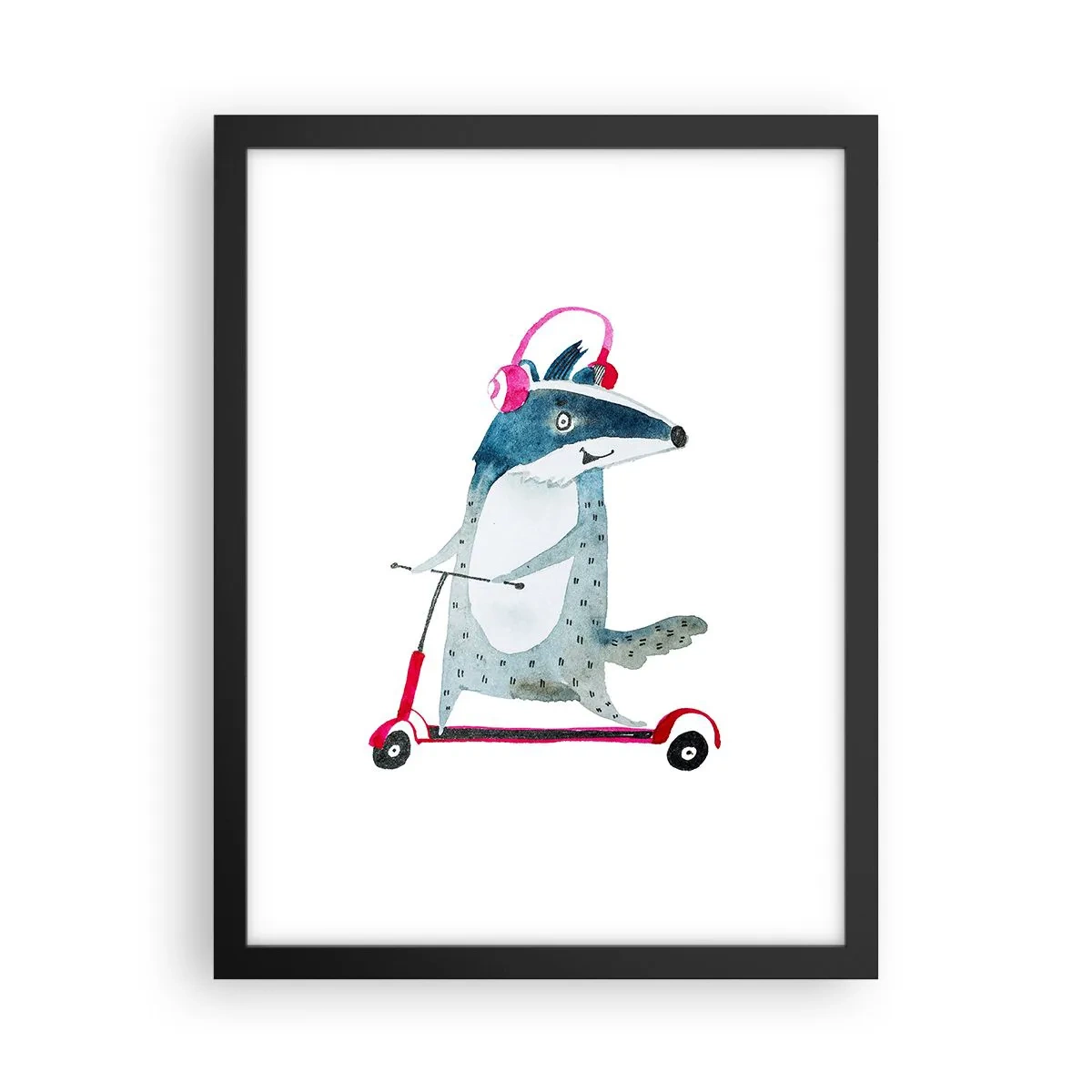 Poster in einem schwarzem Rahmen - Dachsfreude - 30x40 cm