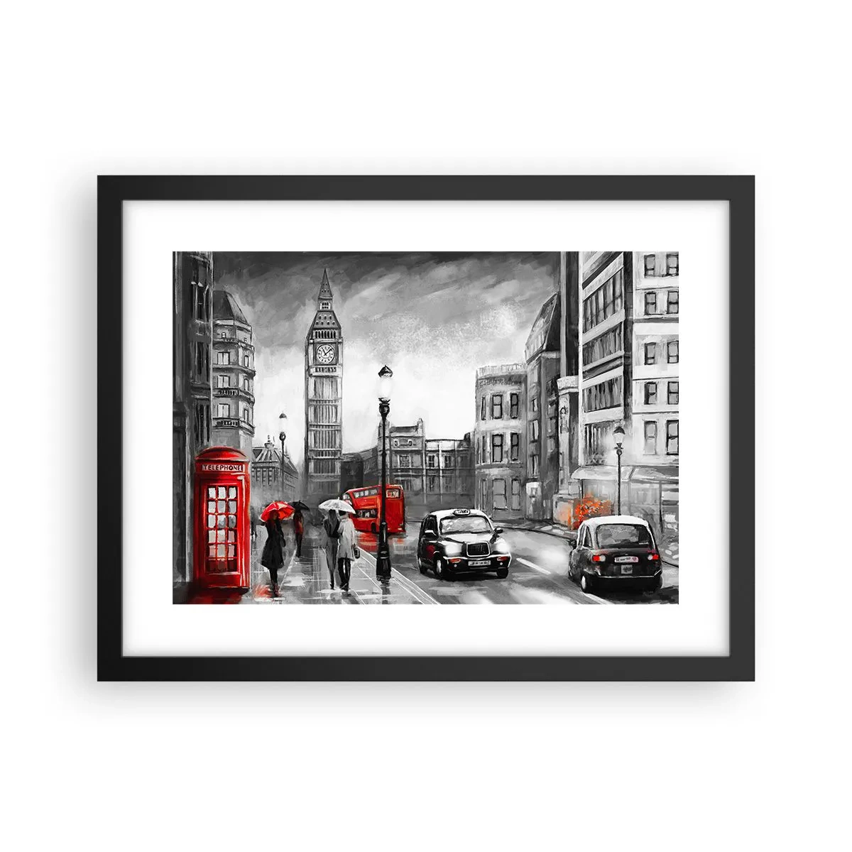 Poster in einem schwarzem Rahmen - Gar keine graue Stadt - 40x30 cm