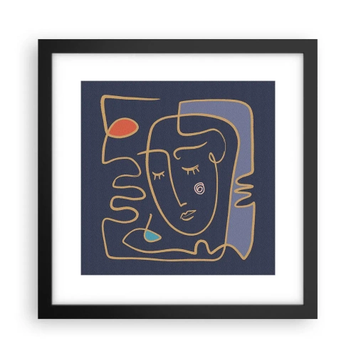 Poster in einem schwarzem Rahmen - In Gedanken - 30x30 cm