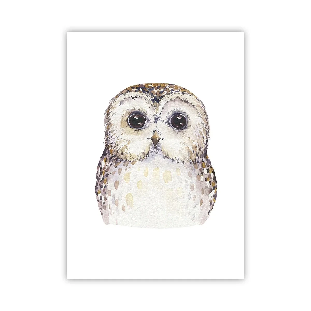 Poster - Ein bezauberndes Aquarellporträt einer Eule - 50x70cm - Schau mir in die Augen - Moderne Wanddekoration für Wohnzimmer und Schlafzimmer ARTTOR