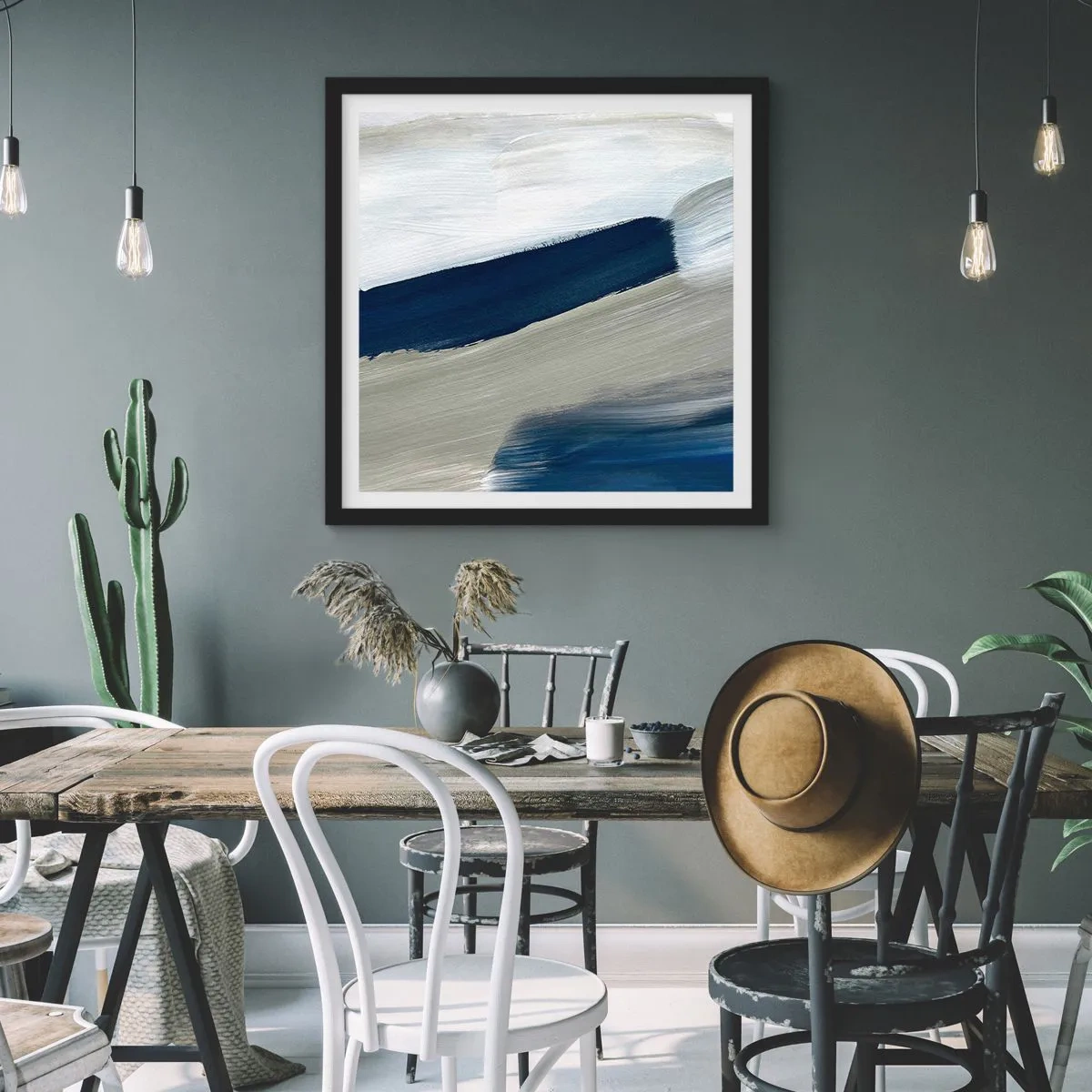 Poster in einem schwarzem Rahmen - Begegnung mit dem Weißsein - 50x50 cm