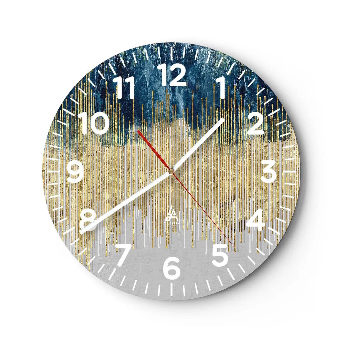 Wanduhr - Glasuhr - Vergoldete Grenze - 40x40 cm