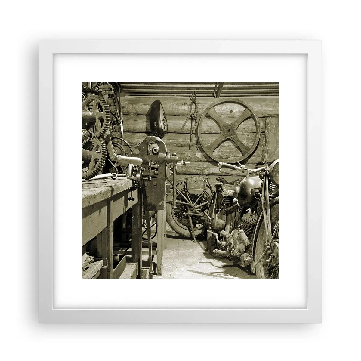 Poster in einem weißen Rahmen - Im Schuppen von Onkel Władek - 30x30 cm