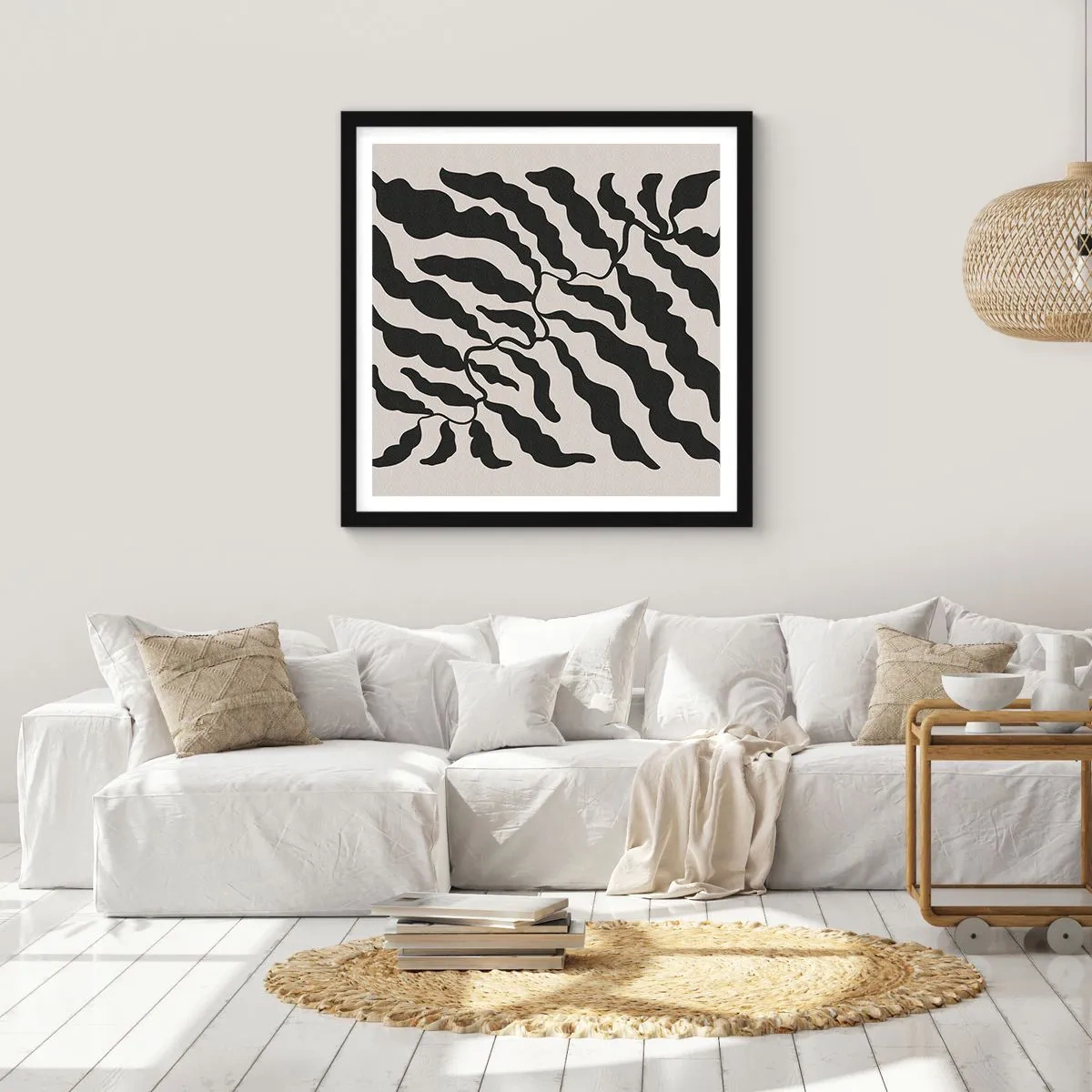 Poster in einem schwarzem Rahmen - Natur des Quadrats - 50x50 cm