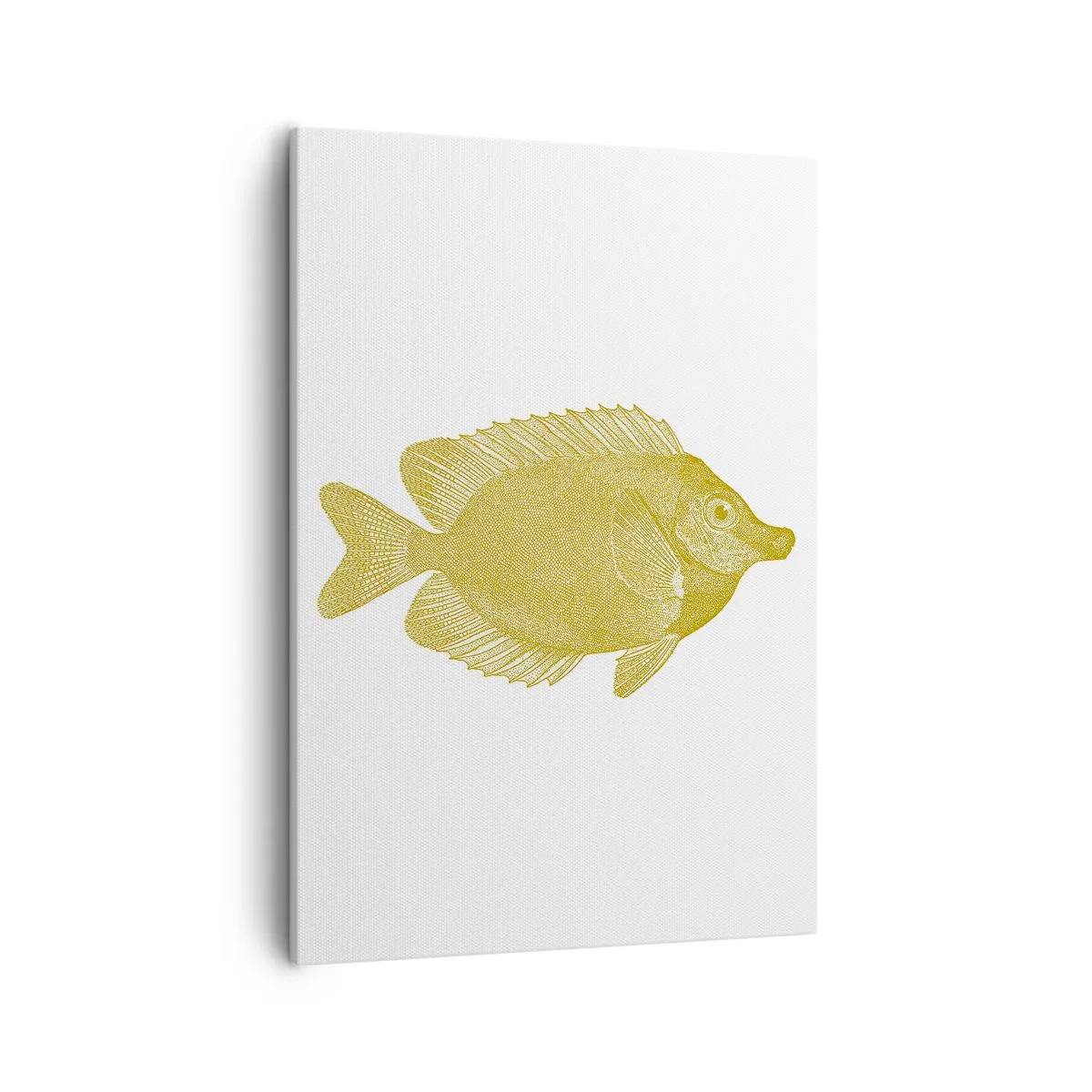 Bild auf Leinwand - Leinwandbild - Vintage Goldfisch auf hellem Hintergrund - 50x70cm - Fisch und das war’s - Moderne Wanddekoration für Wohnzimmer und Schlafzimmer ARTTOR
