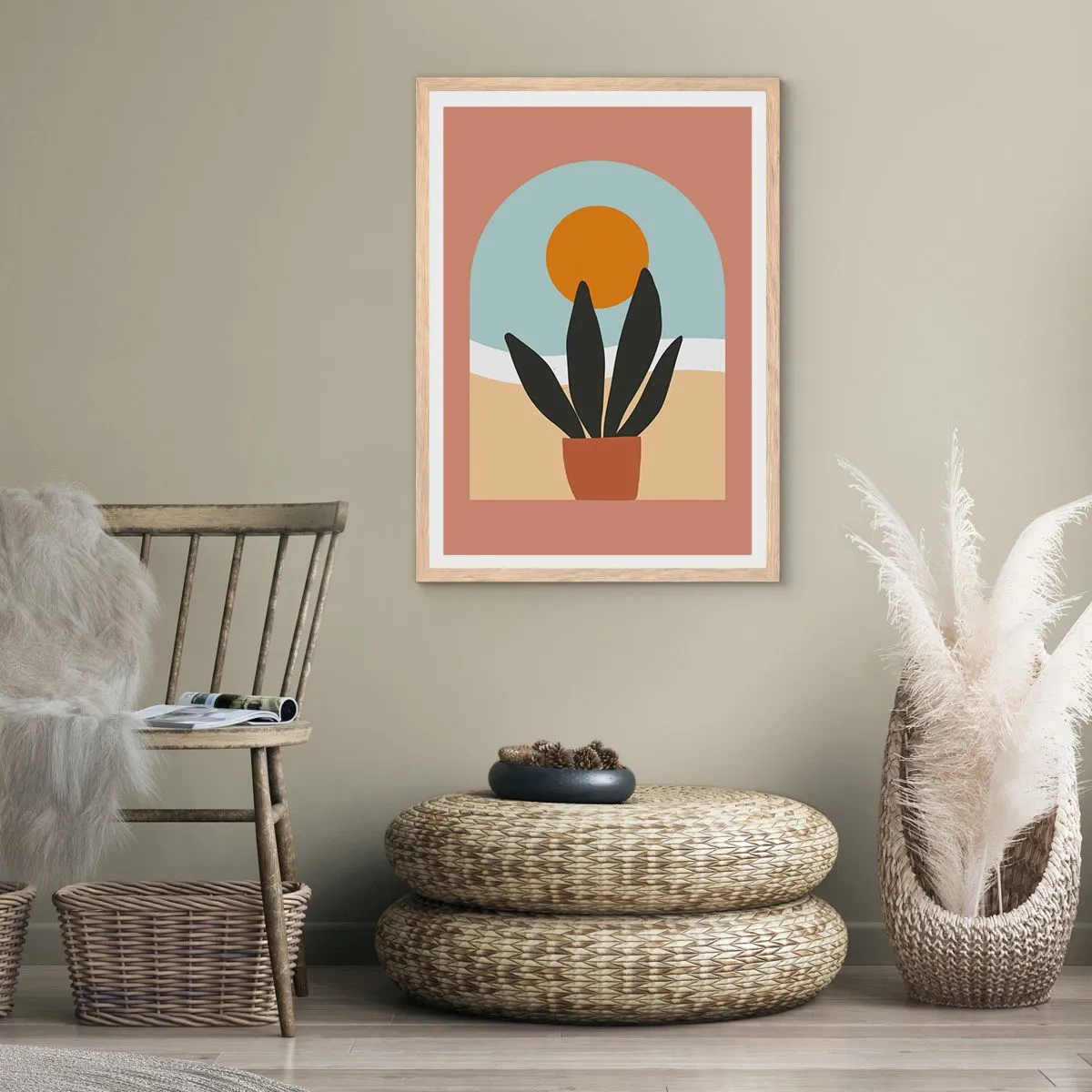 Poster in einem Rahmen aus heller Eiche - Kleine Freuden - 40x50 cm