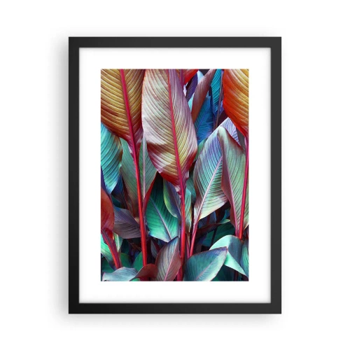Poster in einem schwarzem Rahmen - Buntes Dickicht - 30x40 cm