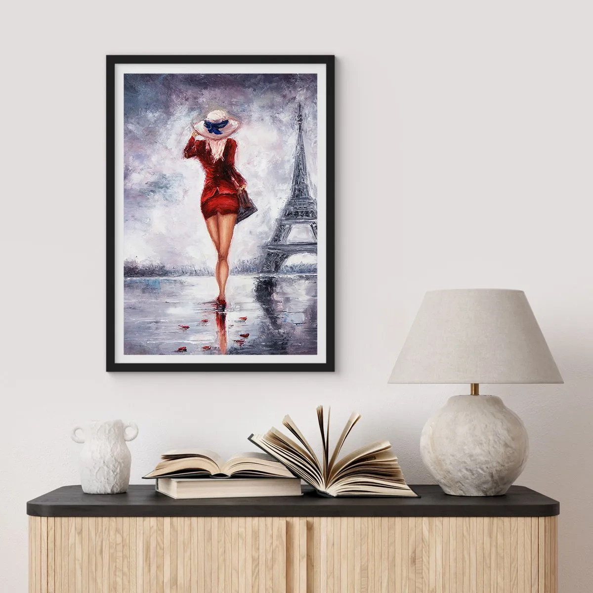 Poster in einem schwarzem Rahmen - Pariser Symbole - 40x50 cm