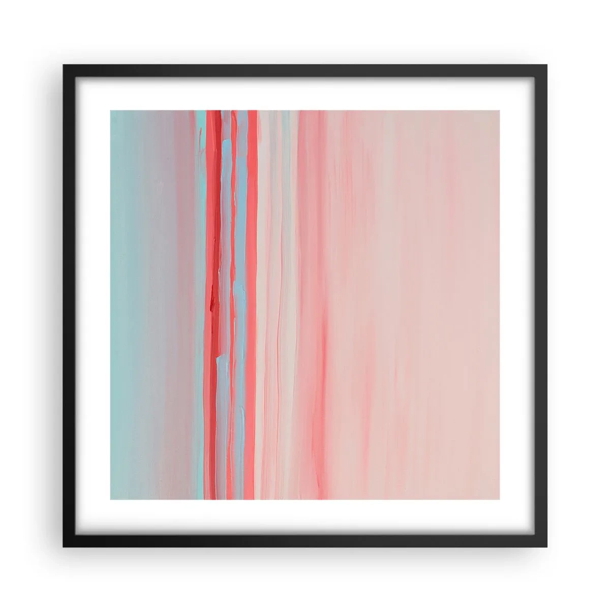 Poster in einem schwarzem Rahmen - Abstraktion im Morgengrauen - 50x50 cm