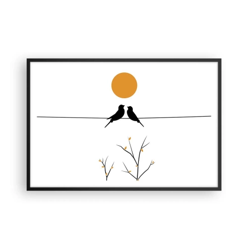 Poster in einem schwarzem Rahmen - Abend der Nachtigallen - 91x61 cm
