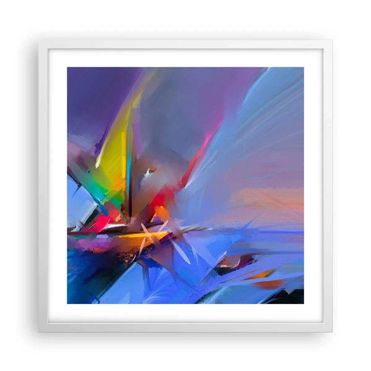 Poster in einem weißen Rahmen - Propeller wie ein Vogel - 50x50 cm