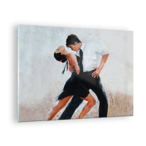 Glasbild - Bild auf glas - Ein Paar tanzt Tango in einer dynamischen Pose - 70x50cm - Tango meiner Träume und Träume - Moderne Wanddekoration für Wohnzimmer und Schlafzimmer ARTTOR