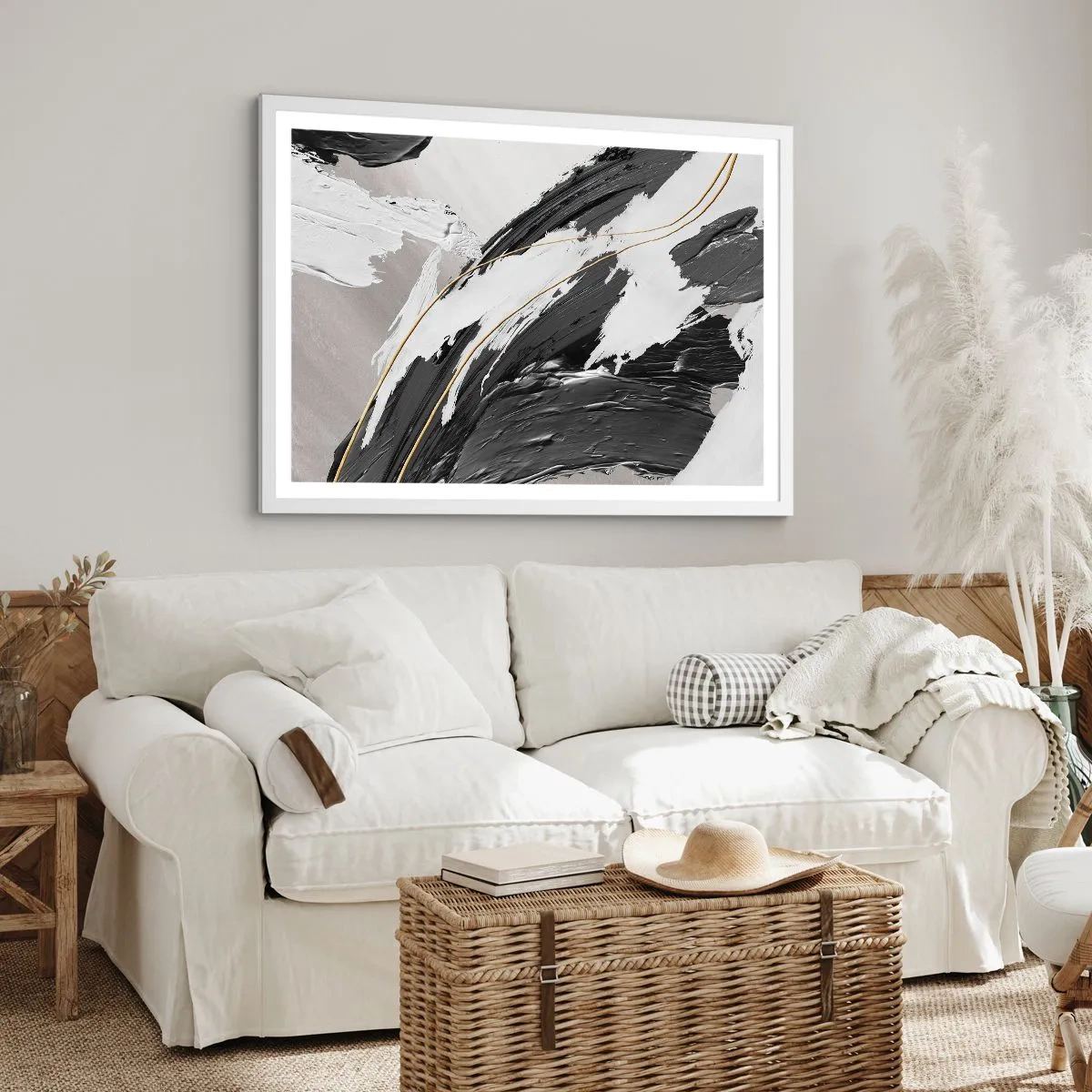 Poster in einem weißen Rahmen - Abstraktion in großem Stil - 100x70 cm