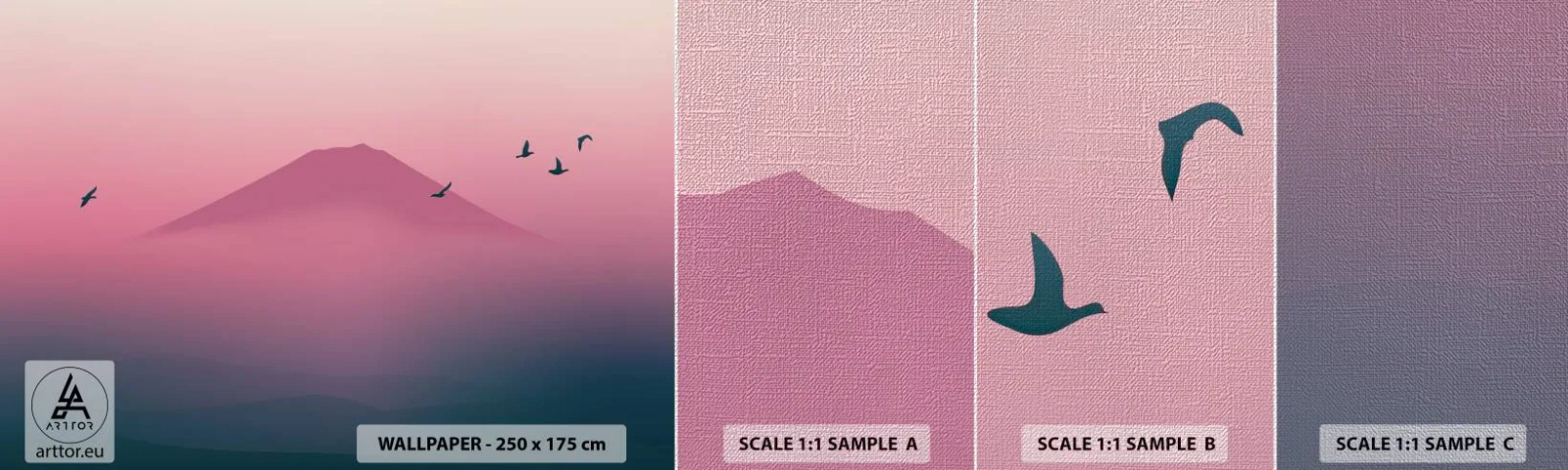 Fototapeten Muster Premium Canvas - Wanderer über den Wolken - Abstraktion, Landschaft, Spitze des berges - 100x30 cm