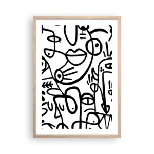 Poster in einem Rahmen aus heller Eiche - Gesichter und Luftspiegelungen - 50x70 cm