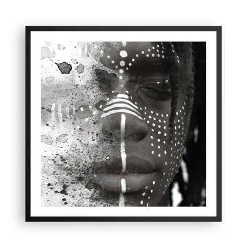 Poster in einem schwarzem Rahmen - Entdecke den Urgeist - 60x60 cm