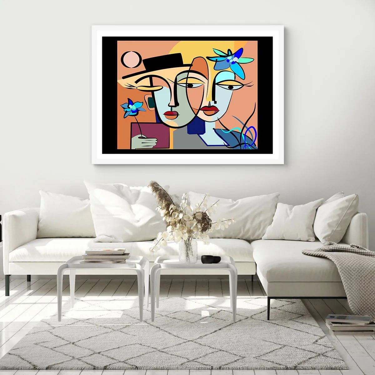 Poster in einem weißen Rahmen - Picassos randez vous - 100x70 cm
