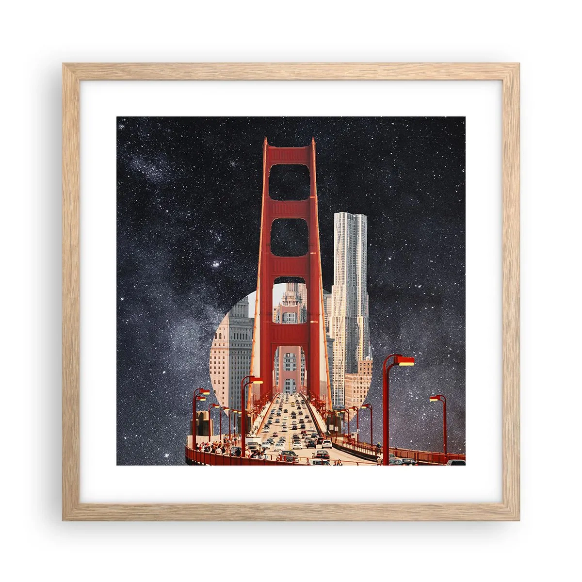 Poster in einem Rahmen aus heller Eiche - Immer im Mittelpunkt - 40x40 cm