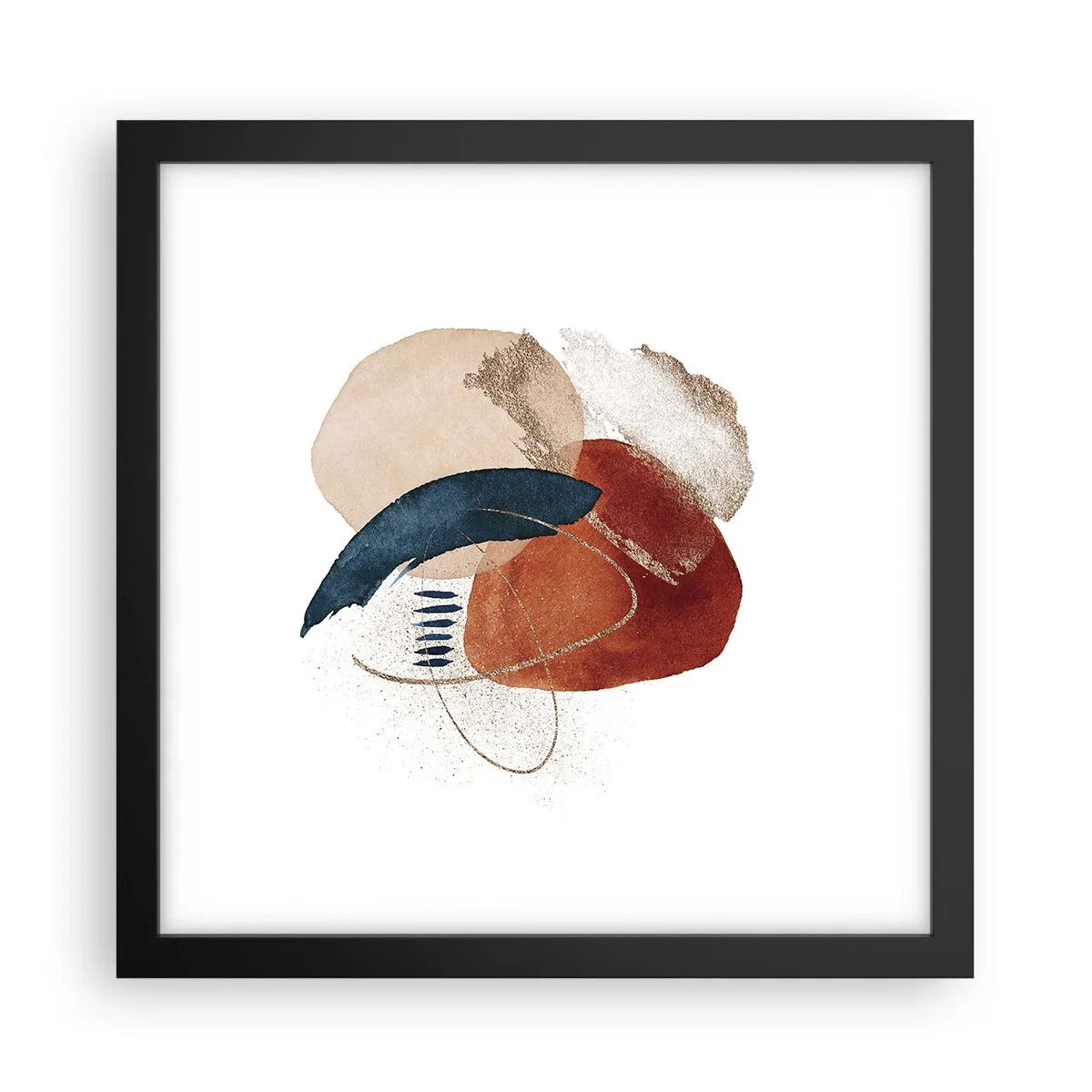 Poster in einem schwarzem Rahmen - Ovale Komposition - 30x30 cm