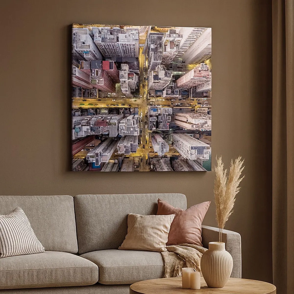 Bild auf Leinwand - Leinwandbild - Grüße aus Hongkong - 30x30 cm