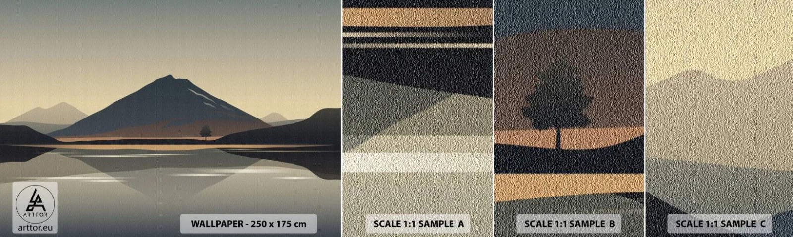 Fototapetenmuster Standard Eco - Spiegelreflexion - Eisberg, Stück, Landschaft - 100x30 cm