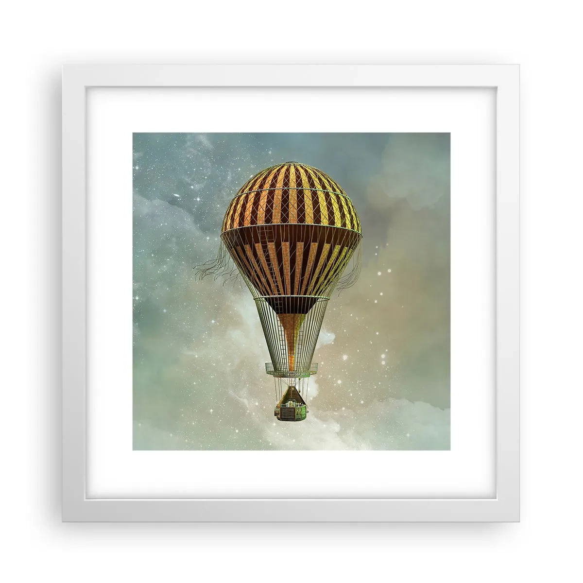 Poster in einem weißen Rahmen - Pionierflüge - 30x30 cm