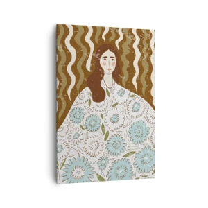 Bild auf Leinwand - Leinwandbild - Porträt im floralen Gewand - 70x100 cm