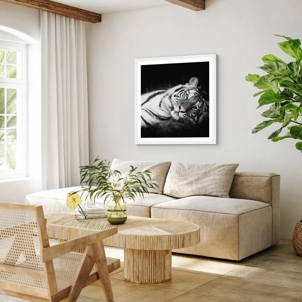 Poster in einem weißen Rahmen - Wildnis und Frieden - 40x40 cm