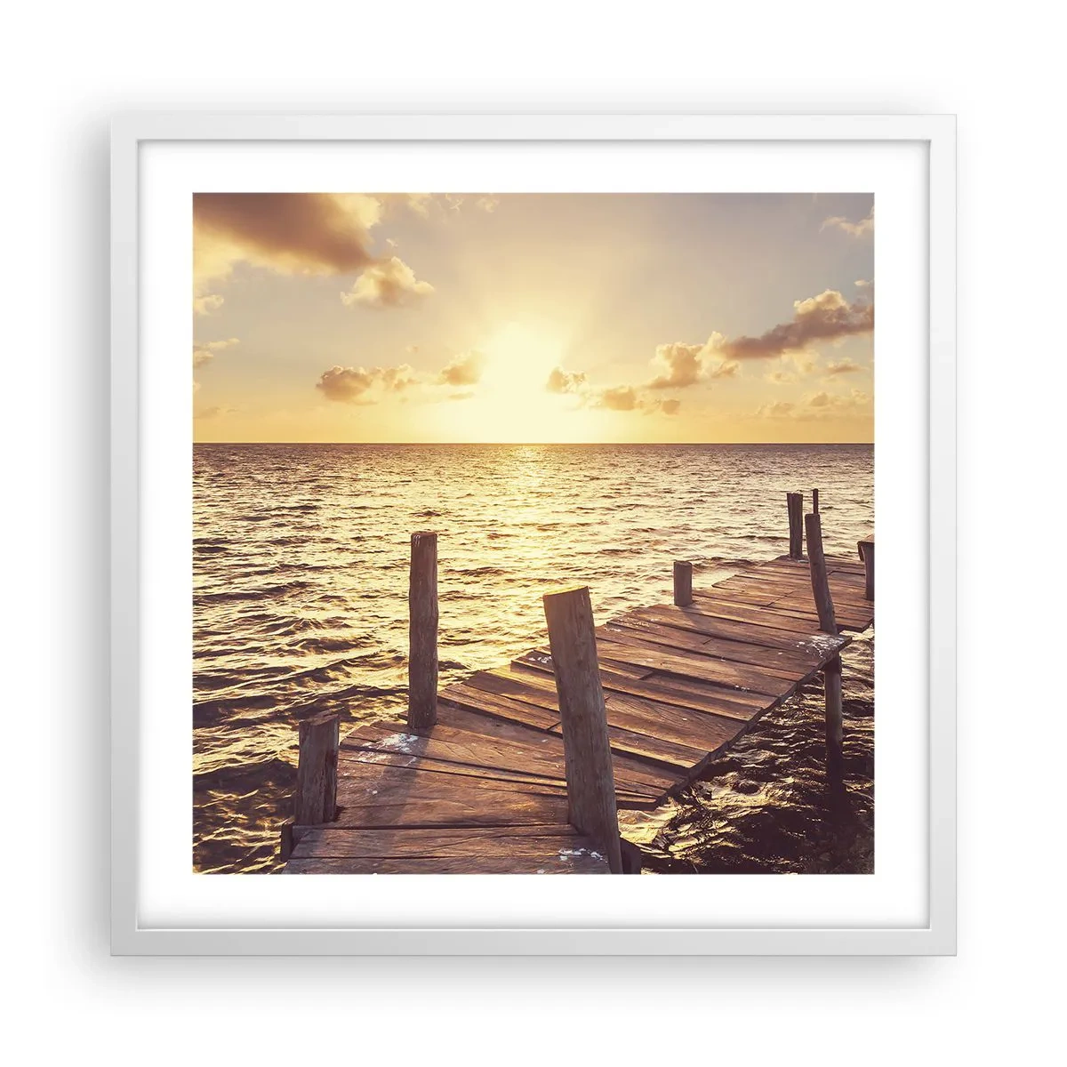 Poster in einem weißen Rahmen - Das goldene Land der Sanftmut - 50x50 cm