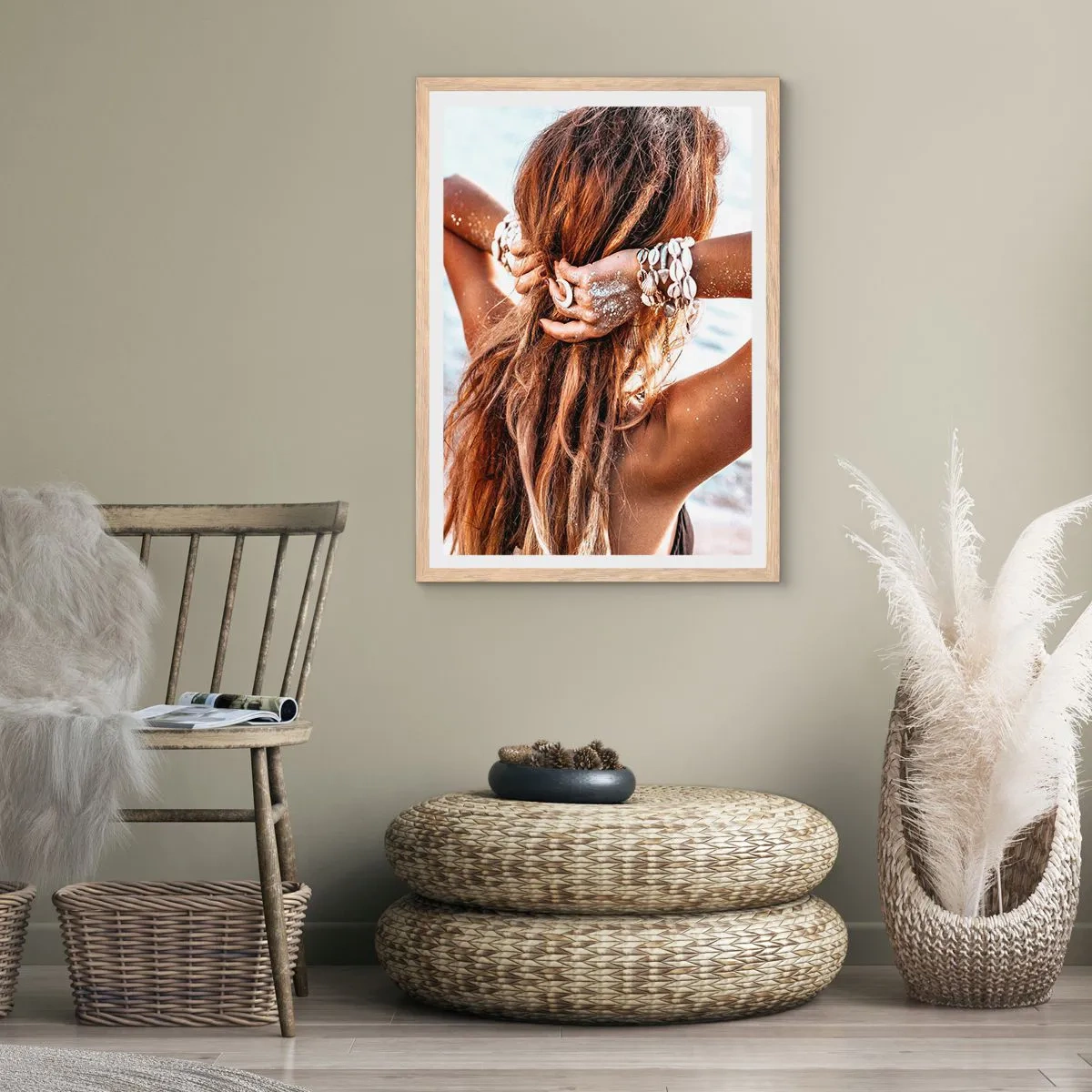 Poster in einem Rahmen aus heller Eiche - Eine Schwester von Wasser und Sonne - 40x50 cm