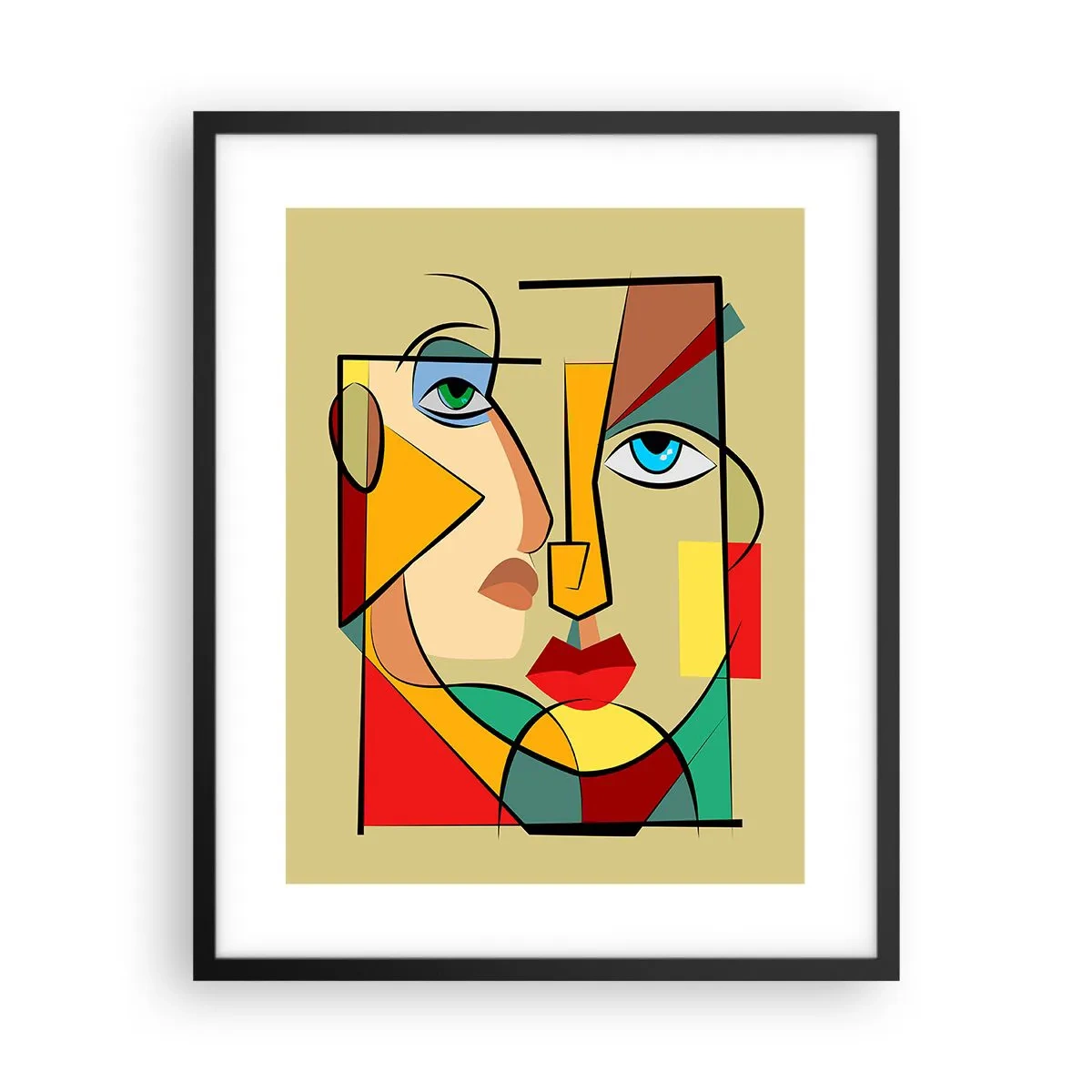 Poster in einem schwarzem Rahmen - Passendes Paar - 40x50 cm