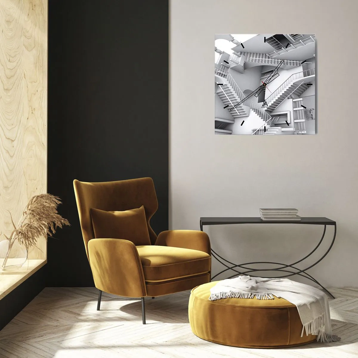 Wanduhr - Glasuhr - Die Paradoxien des Weltraums - 40x40 cm