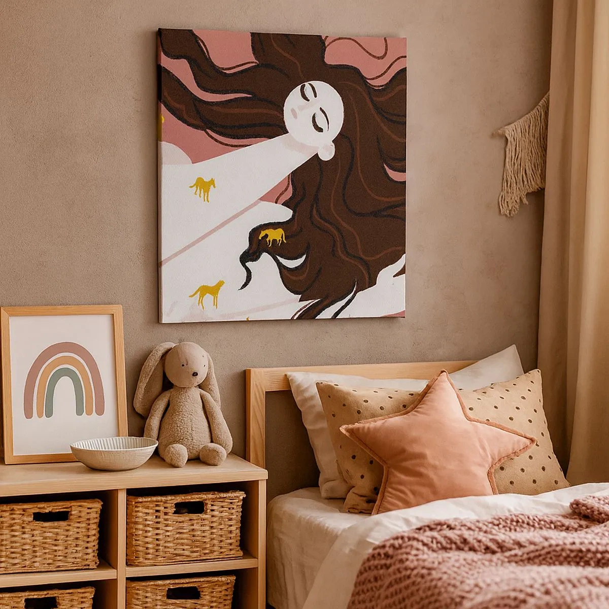 Bild auf Leinwand - Leinwandbild - Traum von einem goldenen Pferd - 30x30 cm