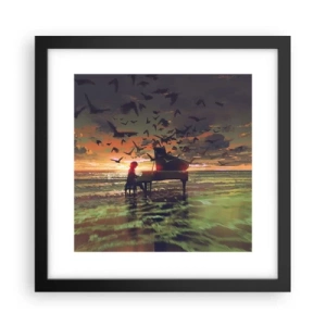 Poster in einem schwarzem Rahmen - Konzert für Klavier und Wellen - 30x30 cm