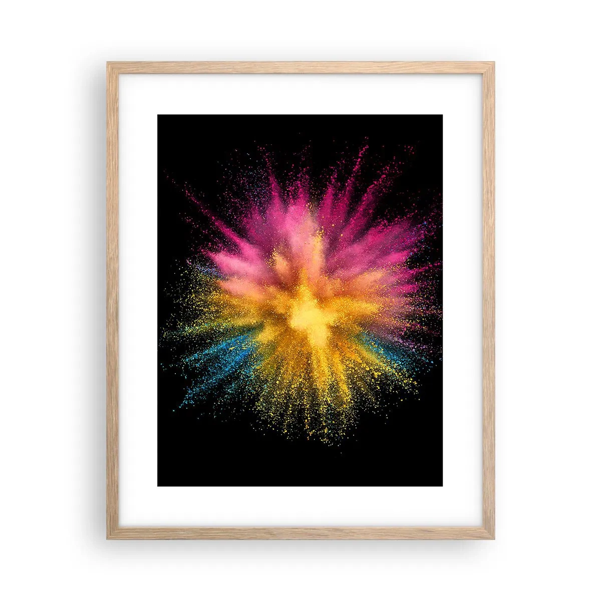 Poster in einem Rahmen aus heller Eiche - Die Geburt der Farben - 40x50 cm