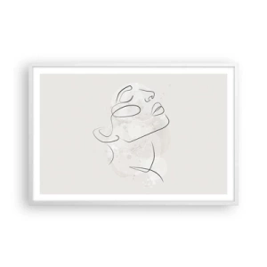 Poster in einem weißen Rahmen - Die Umrisse eines Traums - 91x61 cm